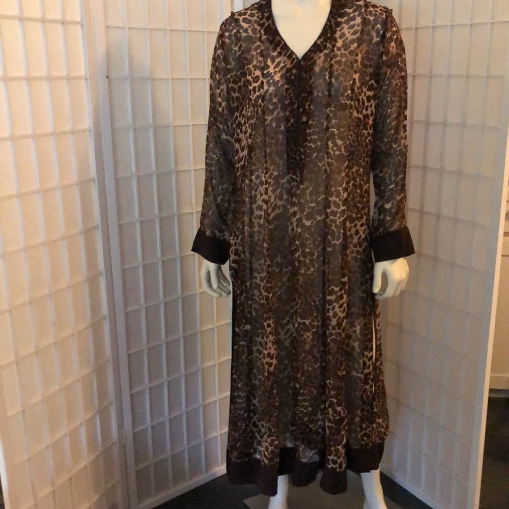 SHEER!!!! Leopard Print Coverup \ Dress Sz M